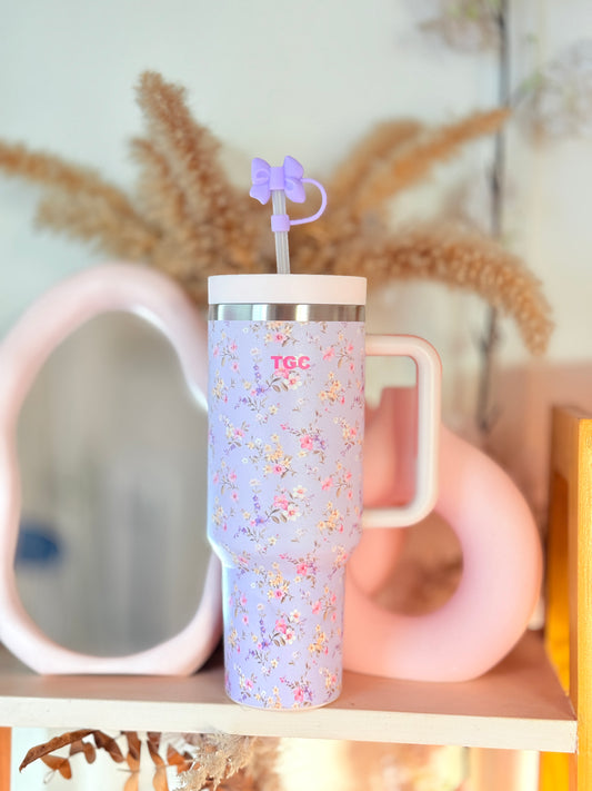 TGC Tumbler Sipper (Purple Floral)