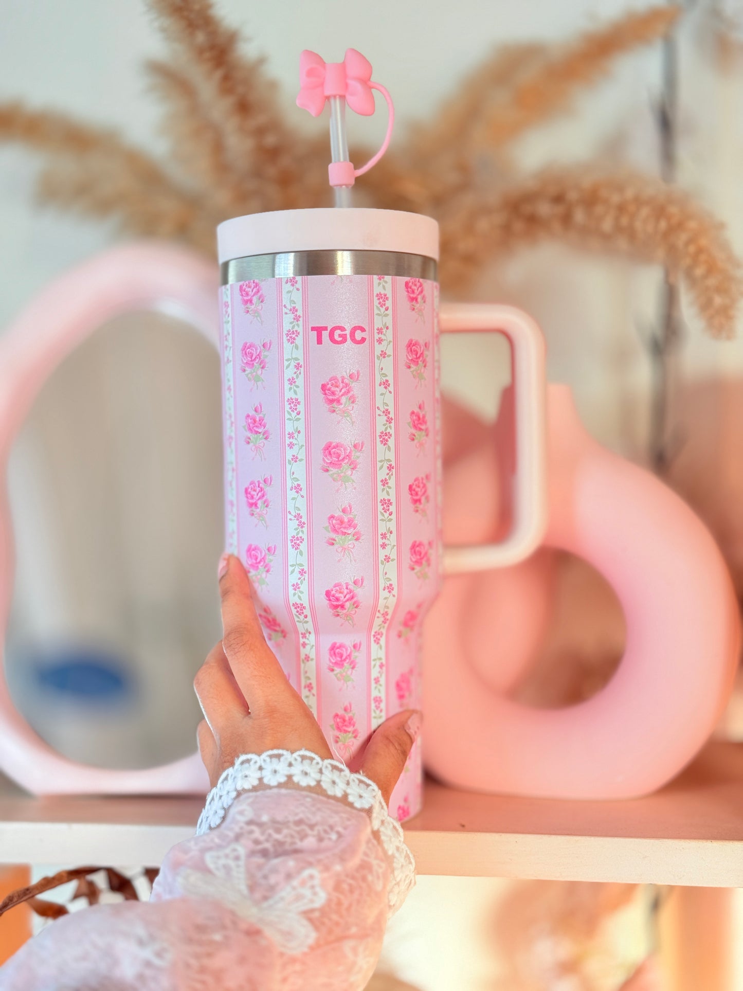 TGC Tumbler Sipper (Pink Floral)