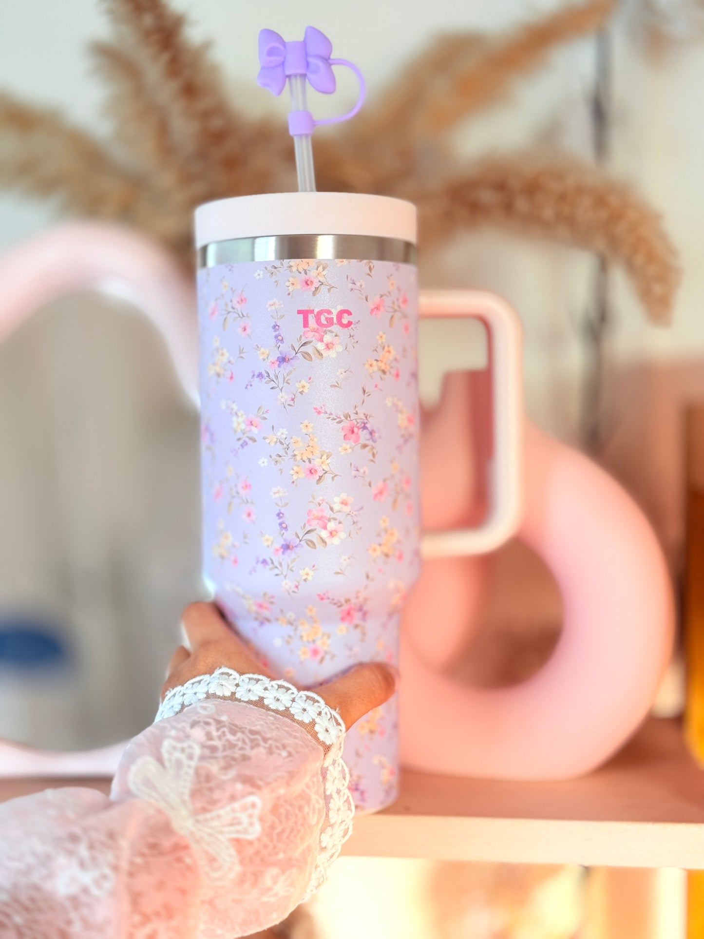 TGC Tumbler Sipper (Purple Floral)