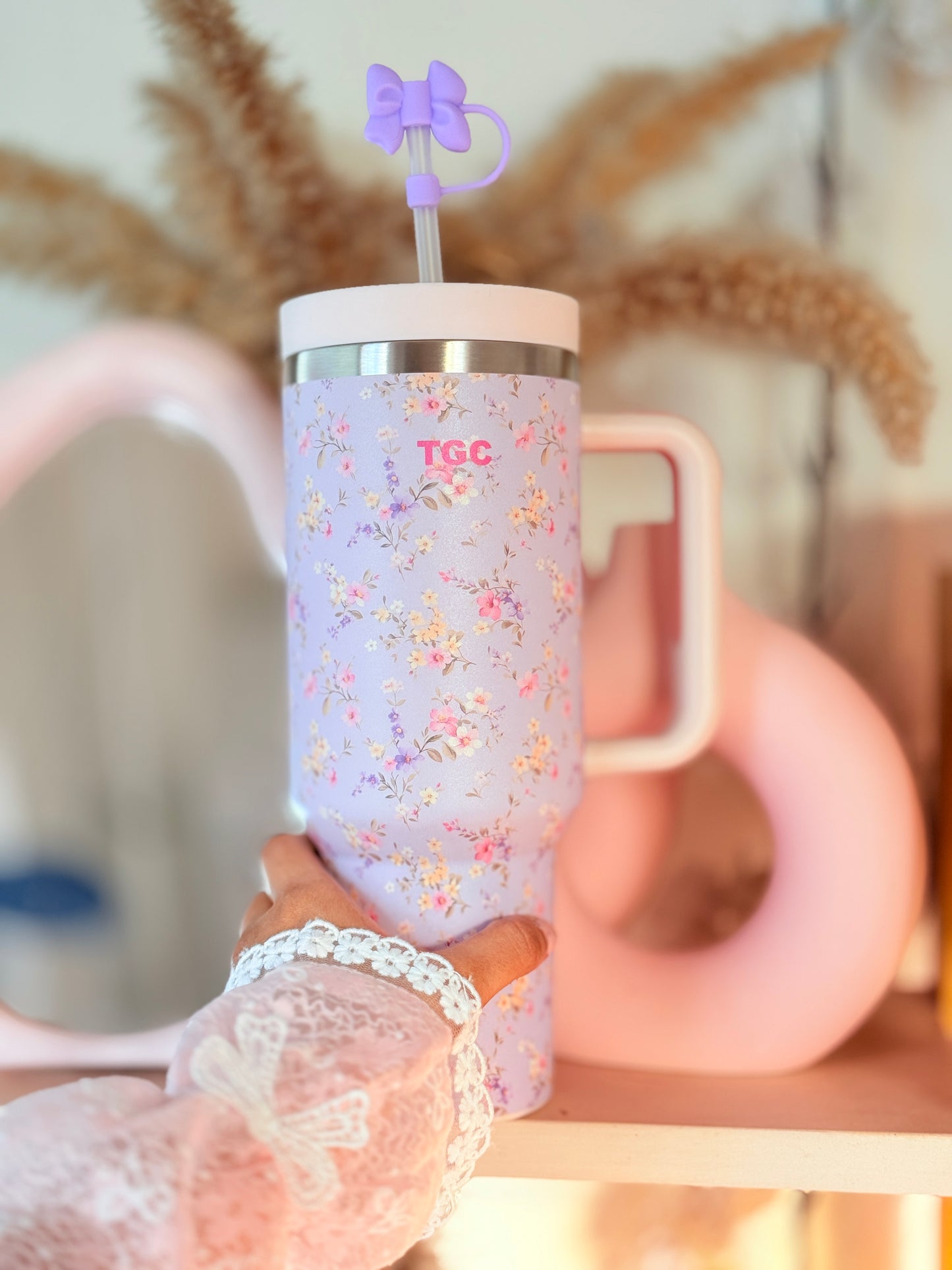 TGC Tumbler Sipper (Purple Floral)