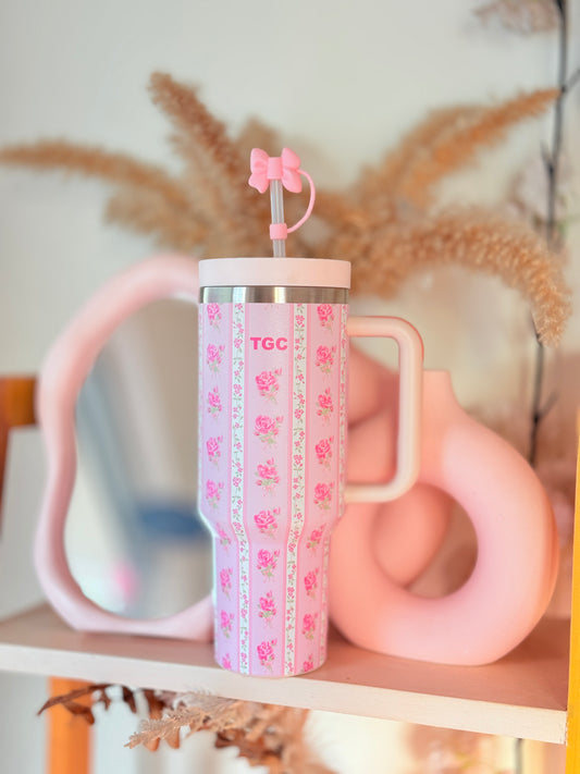 TGC Tumbler Sipper (Pink Floral)
